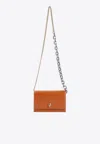 Alexander Mcqueen Small Skull-plaque Leather Crossbody Bag In Camel
