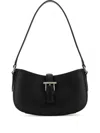 Alexander Mcqueen Mini T-bar Buckle-fastening Calfskin Shoulder Bag In Black