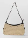Alexander Mcqueen Mini T-bar Crochet Pouch With Leather Finish