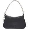 Alexander Mcqueen Mini T-bar Chain Shoulder Bag In Black/silver