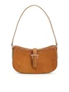 Alexander Mcqueen T-bar Shoulder Mini Suede Bag Shoulder Bags Beige In Sand