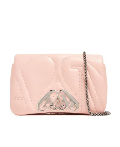 ALEXANDER MCQUEEN ALEXANDER MCQUEEN LOGO PLAQUE CHAIN-LINK SHOULDER BAG
