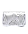 Alexander Mcqueen The Seal Mini Metallic Leather Crossbody Bag In White