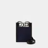 Alexander Mcqueen Blue Calfskin Leather Mini Tote In Blue