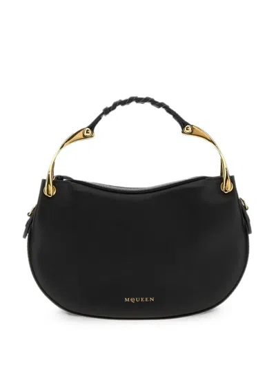 Alexander Mcqueen Mini Wishbone Clutch Bag In Black