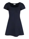 Alexander Mcqueen Square Neckline Knee Length Dress With Panel Detailing