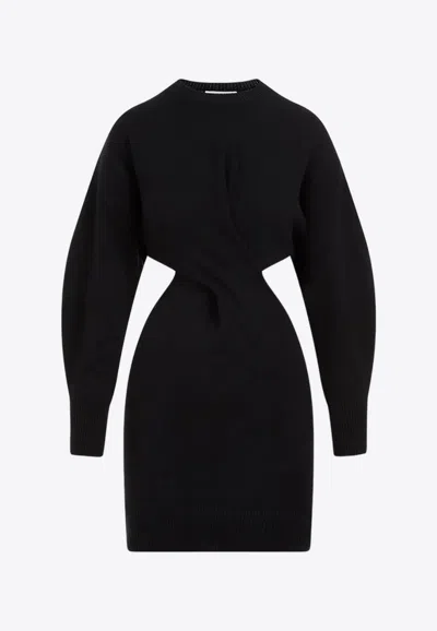 ALEXANDER MCQUEEN MINI WOOL TWISTED DRESS