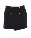 Alexander Mcqueen Button-embellished Wool And Cotton-blend Twill Mini Skirt In Navy