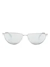Alexander Mcqueen Mirorred Oval-frame Sunglasses In Silver
