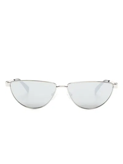 Alexander Mcqueen Mirorred Oval-frame Sunglasses In Silver
