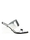 Alexander Mcqueen Square-toe Wedge-platform Sandals In Plata