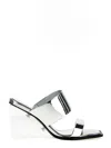 Alexander Mcqueen Square-toe Wedge-platform Sandals In Silver