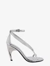 Alexander Mcqueen Silver-tone Leather Twisted Armadillo Sandals