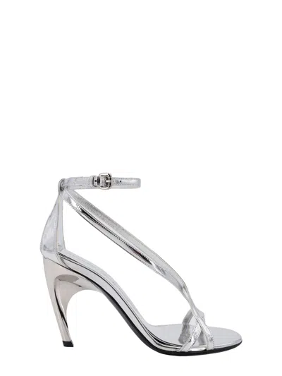 ALEXANDER MCQUEEN MIRRORED LEATHER SANDALS