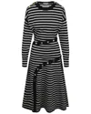 Alexander Mcqueen Mixed Buttons Striped Wool-blend Dress