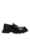 Alexander Mcqueen Brushed Leather Wander Loafers In Black