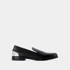 Alexander Mcqueen Mocassins Metal Heel -  - Cuir - Noir/argenté In Black