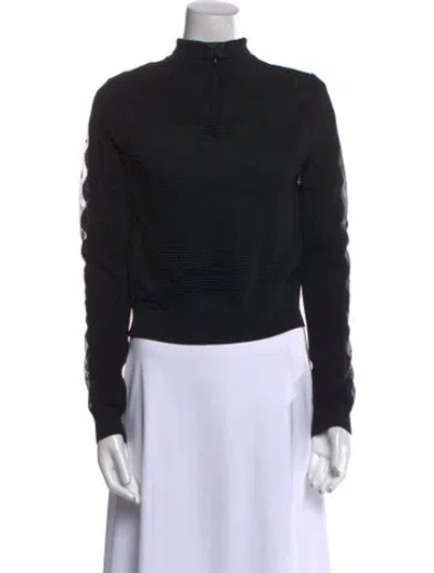 Pre-owned Alexander Mcqueen Mock Neck Long Sleeve Sweatshirt In Black