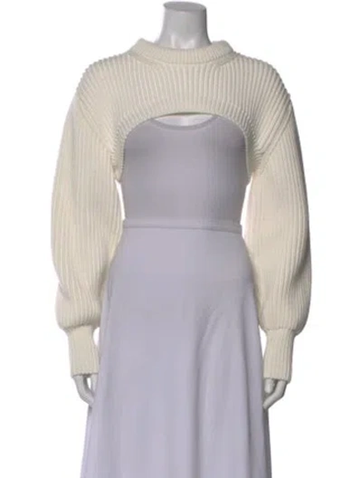 Pre-owned Alexander Mcqueen Mock Neck Sweater In White