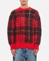 Alexander Mcqueen Tartan Distressed Sweater In Red
