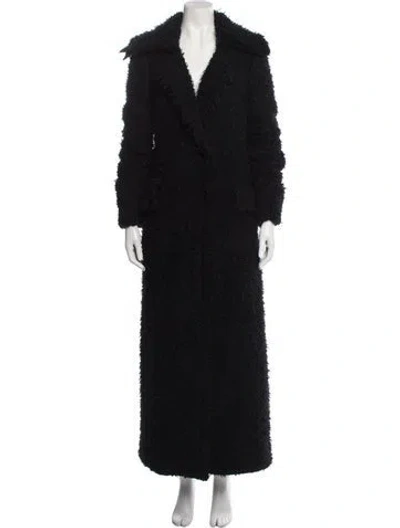 Pre-owned Alexander Mcqueen Mohair Faux Fur Coat In Black