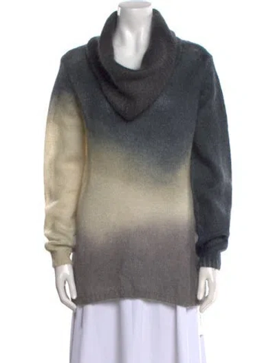 Pre-owned Alexander Mcqueen Mohair Tie-dye Print Sweater In Gray