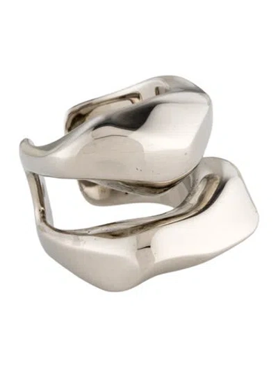 Pre-owned Alexander Mcqueen Molt Stacked Band Ring In Multicolor