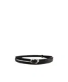 Alexander Mcqueen Molten Thin Leather Belt In Black