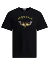 Alexander Mcqueen Moth Embroidery Logo T-shirt In Black