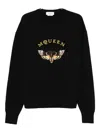 Alexander Mcqueen Moth-motif Cotton Sweatshirt In Black