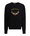 Alexander Mcqueen Crew Neck Embroidered Knit Sweatshirt In Black