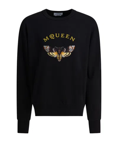 ALEXANDER MCQUEEN ALEXANDER MCQUEEN LOGO DETAILED EMBROIDERED CREWNECK SWEATSHIRT