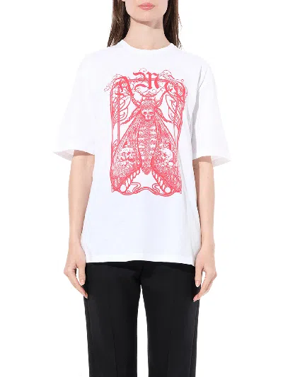 Alexander Mcqueen Moth Oversize T-shirt In White