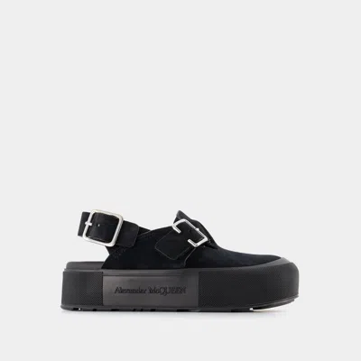 Alexander Mcqueen Sandales Leath S.rubb -  - Cuir - Noir In Black