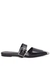 Alexander Mcqueen 10mm Punk Leather Mules In Black