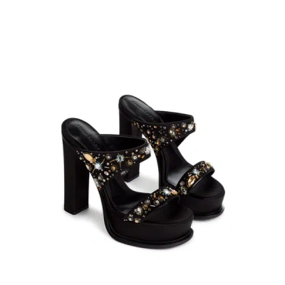 Alexander Mcqueen Rhinestone-embellished Mules In Multicolour