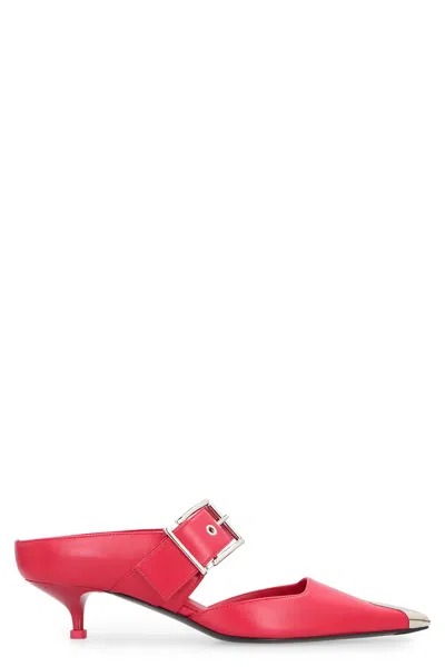 Alexander Mcqueen Mules Punk Buckle In Pink