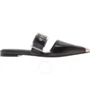 Alexander Mcqueen 10mm Punk Leather Mules In Silver Tone/black