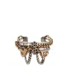 Alexander Mcqueen Multi-chain Cuff Bracelet In Yellow