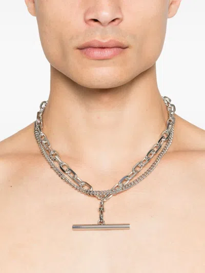 Alexander Mcqueen Multi-chain Necklace In Silver