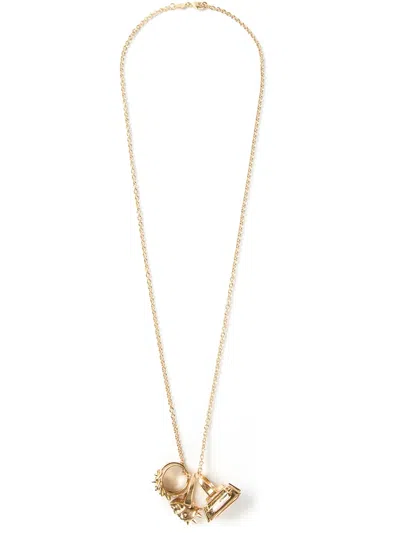 Alexander Mcqueen Multi Pendant Necklace In Gold