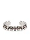 Alexander Mcqueen Multi Skull Cuff Bracelet In Silver