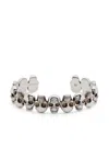 Alexander Mcqueen Multi Skull Cuff Bracelet In Silver
