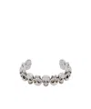 Alexander Mcqueen Multi-skull Cuff In Antique Silver In Gray