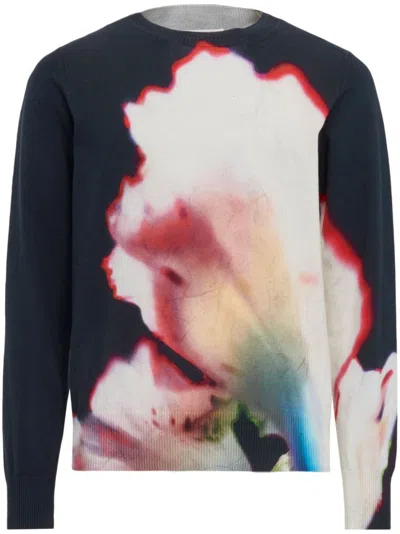 ALEXANDER MCQUEEN MEN SOLARISED FLOWER-PRINT JUMPER