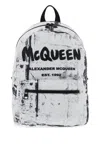 Alexander Mcqueen Fold-print Jacquard Canvas Backpack In Multicolor