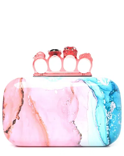 Alexander Mcqueen Multicolor Plastic Marble Skull Box Clutch (authentic Pre-loved)