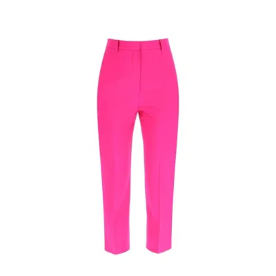 Alexander Mcqueen Multicolor Wool Cropped Pants In Pink