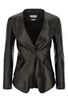 Alexander Mcqueen Tailored Leather Jacket Jackets Black In Black