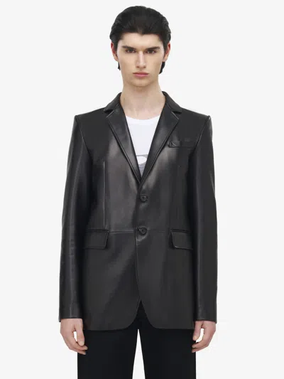 Alexander Mcqueen Nappa Leather Jacket In Black